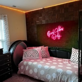 Good Vibes Only Neon Wall Decor Pink Good Vibes Only LED Sign Suitable for Bedroom, Party, Bar, Salon - Best Gift for Birthday, Christmas with Ten-Level Dimming, Party Decoration, Party Planners
