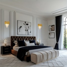 Modern Minimalist LED Three-Color Dimmable Wall Light for Bedroom, Study Room, Living Room, And Hallway, Featuring Crystal Decor.