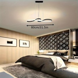 1 Modern Minimalist Pendant Light with 3-Color Dimming, Semi-Flush Mount, Hard-Wired, No Battery Needed, for Home & Office Decor, No Wall Switch or Remote Control Included