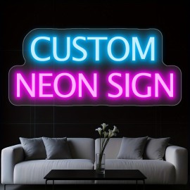 Custom Neon Sign, Personalized Text/Logo/Name/Number/Word, USB Dimmable RGB-Free Single-Color, Easy Installation Vinyl Wall Light