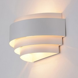 Modern Wall Light, White Half-Moon Metal Wall Lamp, Suitable for Staircase Hallway Home Theater Bedroom Hotel Dining Room E26 Bulb Base, No Ball Bulb Included