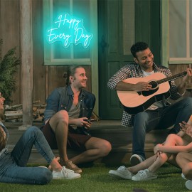 Custom Double Row Double Font Neon, Personalized Text LED Neon, USB Powered, Wall Hanging, Dimmable, Plastic Material, Switch Control, No Battery Required