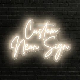Custom Double Row Double Font Neon, Personalized Text LED Neon, USB Powered, Wall Hanging, Dimmable, Plastic Material, Switch Control, No Battery Required
