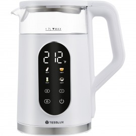 Electric Kettle, 1.7L/ 1500W Water Boiler Heater With Temperature Control, BPA-Free, 4 Preset Heating Programs, Glass Boiling Tea Maker, Black, Camping Must Haves, Kitchen Accessories