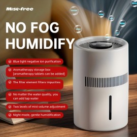 2-in-1 Humidifier, Mist-Free Evaporative Humidifier, Silent, White, 1.06gal Tank, Quiet Operation, Suitable for Office Bedroom , Home Humidifier, Bedroom Humidifier, Office Humidifier, Sleek Humidifier, Modern Humidifier, Efficient Purification