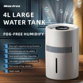2-in-1 Humidifier, Mist-Free Evaporative Humidifier, Silent, White, 1.06gal Tank, Quiet Operation, Suitable for Office Bedroom , Home Humidifier, Bedroom Humidifier, Office Humidifier, Sleek Humidifier, Modern Humidifier, Efficient Purification