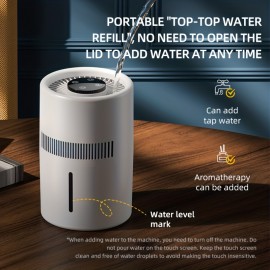 2-in-1 Humidifier, Mist-Free Evaporative Humidifier, Silent, White, 1.06gal Tank, Quiet Operation, Suitable for Office Bedroom , Home Humidifier, Bedroom Humidifier, Office Humidifier, Sleek Humidifier, Modern Humidifier, Efficient Purification