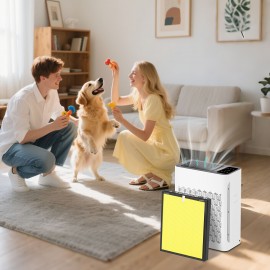 4 PACK True HEPA Replacement Filter for Tolife TZK2/TZK2A Air Purifier, 3-in-1 Filtration System with Activated Carbon for Dust, Pet Dander & Odor Removal