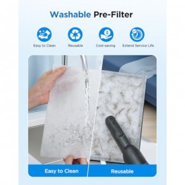4 Pack Replacement Filters Compatible with HKB320F Air PurifierGenuine Washable PreFilter with Activated Carbon