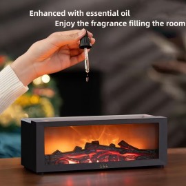 New Simulated Fireplace Flame Humidifier with Colorful Lights, Timer, Quiet Diffuser for Aromatherapy, 7-Color Flame Humidifier, Aroma Diffuser, Essential Oil Diffuser, 2 Color Options,  Stylish Diffuser, Decorative Humidifier, Quiet Operation