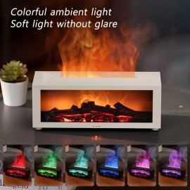 New Simulated Fireplace Flame Humidifier with Colorful Lights, Timer, Quiet Diffuser for Aromatherapy, 7-Color Flame Humidifier, Aroma Diffuser, Essential Oil Diffuser, 2 Color Options,  Stylish Diffuser, Decorative Humidifier, Quiet Operation