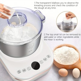 Electric Dough Maker With Ferment Function, White 1.32gal(5.2QT) Dough Mixer Machine With 304 Stainless Steel Bowl, Microcomputer Timing, Kitchen Stand Mixers, Household Flour Kneading Machine For Pizza Bread