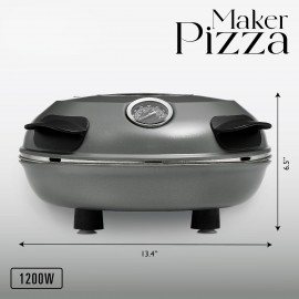 Electric Pizza Oven, Countertop Pizza Maker, 12 Inch Pizza Maker, Home Cooking, Quick Meals, Compact Design, Modern Kitchen Gadget, Highquality Build, Efficient Heating, Kitchen Appliance, Cooking Device