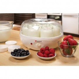 YM80 Electric Yogurt Maker Machine with Glass Jars - Probiotic-Rich Homemade Yogurt Incubator, Digital Display & One-Touch Operation, Compact White Design for Gut Health, Sensitive Stomach Safe, No Batteries/Electricity/Battery-Free