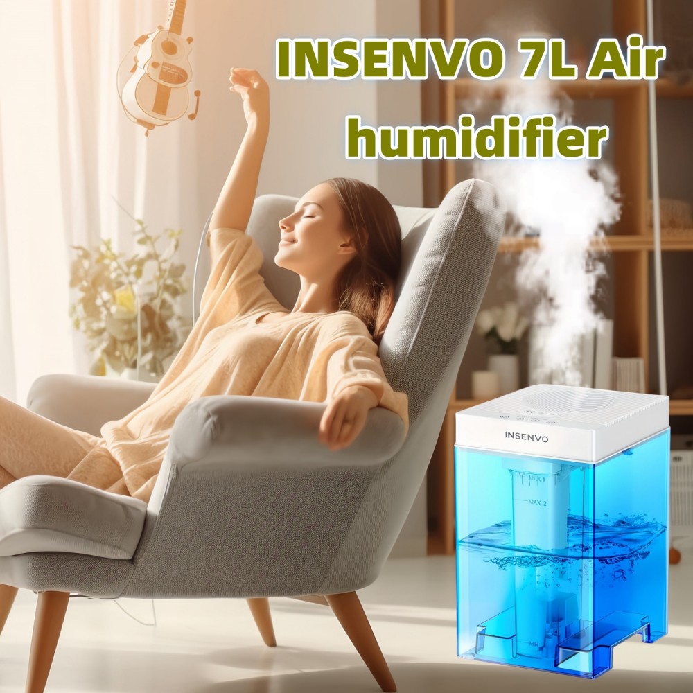A Must-Have for Stylish Homes This Autumn, The Blue 7.5-Liter Humidifier Comes with Three Adjustable Modes And an Automatic Shut-Off Timer, Suitable for Placement in The Living Room, Bedroom, Office, Apartment, Or on Top of a Flower Pot.