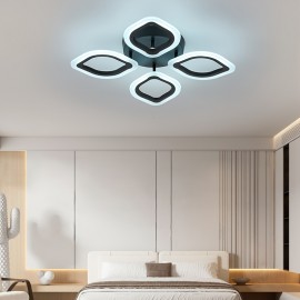 [Minimalist Creative Design] 4-Head Modern Elegant LED Ceiling Light | Three-Color Changing Aluminum Acrylic Electroplated Craft | Minimalist Creative Design High-Quality Easy Installation Black White Rose Golden for Living Room Bedroom Study Hallway Bar Dining Area Entryway Indoor Ceiling Lamp Wall Light Ambient Lighting Suitable for Up and Down Switch Control Color Not Included, Contemporary Lighting, Sleek Metallic Finish, Durable Lighting Fixture, Home Decor, Stylish