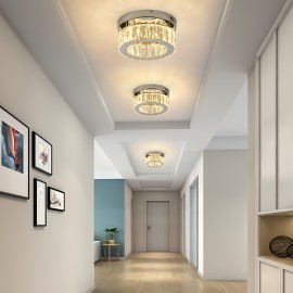 Modern Crystal Ceiling Light, 1pc - Golden or Silvery, Semi-Flush Mount Installation, for Switch Control, Ideal for Bedroom, Living Room, Dining Room, Bar - Includes Installation Hardware, Ceiling Light for Living Room