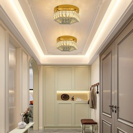 Modern Crystal Ceiling Light, 1pc - Golden or Silvery, Semi-Flush Mount Installation, for Switch Control, Ideal for Bedroom, Living Room, Dining Room, Bar - Includes Installation Hardware, Ceiling Light for Living Room