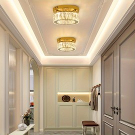 Modern Crystal Ceiling Light, 1pc - Golden or Silvery, Semi-Flush Mount Installation, for Switch Control, Ideal for Bedroom, Living Room, Dining Room, Bar - Includes Installation Hardware, Ceiling Light for Living Room