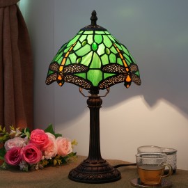 [1 Vintage Mosaic Glass Lamp] Vintage Handmade Mosaic Glass 1 Stained Glass Table Lamp | Office Home Living Room, Dining Room and Bedroom Decoration Lamps