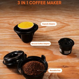3 In 1 Single Serve Coffee Maker For K Cup Pods & Ground Coffee & Teas, 6 To 14oz Brew Sizes, With 40oz Removable Water Reservoir, Self-cleaning Function.