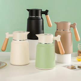 1-Pack Stainless Steel Thermal Carafe 1.5L - Double-Wall Vacuum Insulated Hot Water Pot, Coffee Dispenser, Office Tea Flask, Heat Retention, Uncharged, No Battery Needed