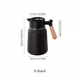 1-Pack Stainless Steel Thermal Carafe 1.5L - Double-Wall Vacuum Insulated Hot Water Pot, Coffee Dispenser, Office Tea Flask, Heat Retention, Uncharged, No Battery Needed
