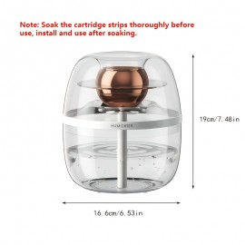 USB-Powered 101.44oz-Like (Actual 2.6-4 Large Capacity Transparent Crystal Humidifier with Night Light, Quiet Operation & Top-Fill Tank - Cool Mist for Bedroom, Office,, Large Room Air Humidifier, Plug & Play (USB-Powered, Low Voltage