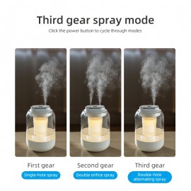 Multi-Functional Humidifier! Humidity Display shows real-time air humidity, visible water tank. 3 Mist Levels adjustable, dual mist nozzles + continuous fine mist quickly moisten space. Warm night light, 8-hour auto-shutoff for safety, Ultra-quiet.