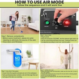 Portable Ozone Generator Air Purifier for Home & Car - Instant O3 Sterilizer Machine, Odor & Smoke Eliminator, Chemical-Free Air with Digital Control Panel, Plug & Play for Allergies, Pets, Mold (No Maintenance Required