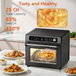 Fryer Toaster Oven, Air Fryer Toaster Oven Combo, 12-in-1 Digital Countertop Natural Convection Roast Bake Dehydrate And Reheat, Stainless Steel