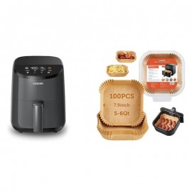 Air Fryer 2.1 Qt, 4 - in - 1 Small Airfryer, Bake, Roast, Reheat Air Fryer Liners, PCS Square Disposable Paper Liners, Air Fryer Liner, Double Air Fryer Cover, Air Fryer Small, Air Fryer Tray, Air Fryer Oven Large, Kitchen Appliance, Home Cooking