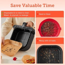 Air Fryer 2.1 Qt, 4 - in - 1 Small Airfryer, Bake, Roast, Reheat Air Fryer Liners, PCS Square Disposable Paper Liners, Air Fryer Liner, Double Air Fryer Cover, Air Fryer Small, Air Fryer Tray, Air Fryer Oven Large, Kitchen Appliance, Home Cooking