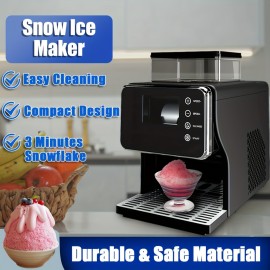 Slushie Machine for Home, Shaved Ice Maker with 3min Snowflake Ice, 44.09LB/24H Capacity, Electric Snow Cone Machine with 304 Stainless Steel Blade, Adjustable Ice Texture for Restaurants, Kitchen