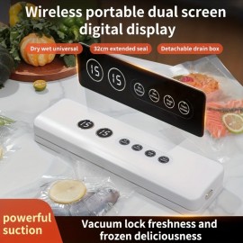 Portable Home Food Vacuum Sealer, Suitable for Both Dry And Wet Sealing, with Long Standby Time And Quick Sealing. It Features a Detachable Sealing Mechanism for Easy Cleaning And Storage.