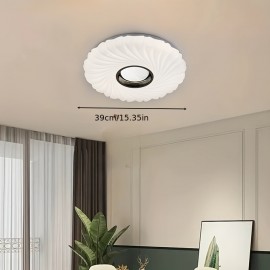 [Ceiling Light] Modern Elegant Minimalist Luxury Rotating Creative Black Golden Silvery Electroplated Acrylic High-Quality Aluminum Round Center Easy Installation Ceiling Light With Three-Color Dimming Suitable For Living Room Bedroom Study Hallway Bar Product Does Not Include Up And Down Switches, Ceiling Light For Living Room/Bedroom, Chandelier For Living Room, Lamp For Bedroom/Living Room/Home, Ceiling Lamps