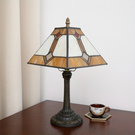 [1 Vintage Mosaic Glass Lamp] Vintage Handmade Mosaic Glass 1 Stained Glass Table Lamp | Office Home Living Room, Dining Room and Bedroom Decoration Lamps